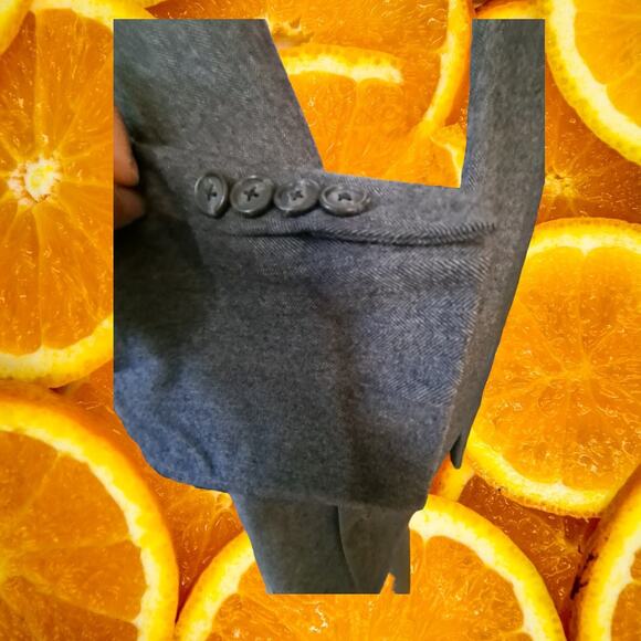 Burberry Gray 2 Button Blazer 100% Wool Blazer - Picture 3 of 6